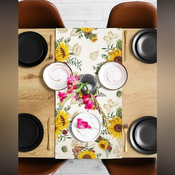 NWT Sunflower π» & Butterflies π¦ Extra Long Table Runner 79x13 - Picture 5 of 6